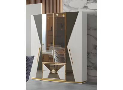 Stilvolle Weiße Vitrine Luxuriöse Wohnzimmer Aufbewahrungsvitrine