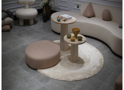 Runder Couchtisch Beiger Beistelltisch Edler Wohnzimmer Kaffeetisch