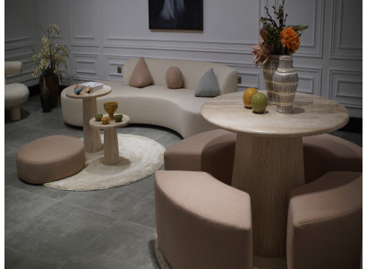 Stilvolle Beige Eckbank Designer Polsterbank Exklusive Sitzmöbel