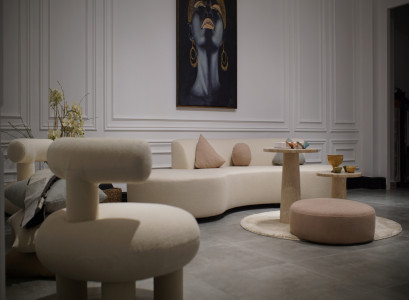 Beige Couchgarnitur Stilvolles Textilsofa 2x Designer Sessel 3tlg