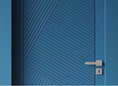 Exklusive Blaue Innentür Designer PVC-Laminierung Wohnungstüren