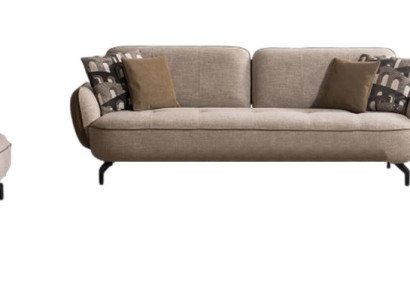 Exklusive Beige Wohnzimmergarnitur Stilvolle 3-Sitzer Polstersessel