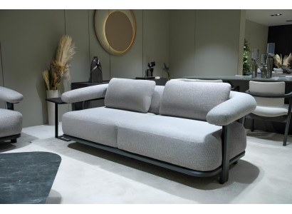 Graue Wohnzimmer Polstercouch Designer 3-Sitzer Edles Lounge-Sofa