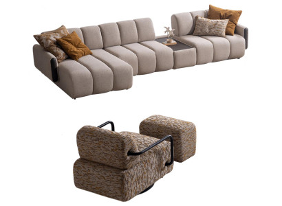 Wohnzimmer Sitzsofas Designer Ecksofa Luxus Sessel Textilhocker