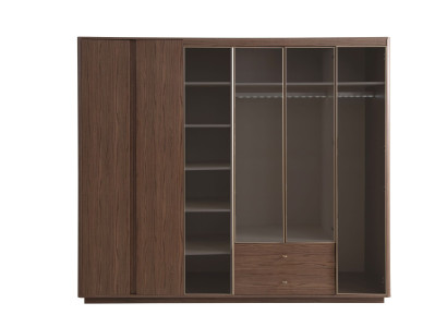 Exklusiver Kleiderschrank Brauner Stauraumschrank Ablageschrank