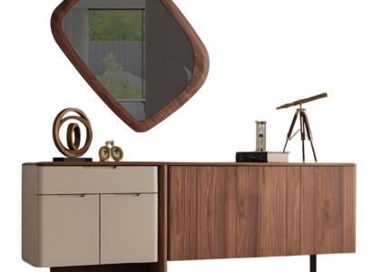 Stilvolles Sideboard Designer Esszimmer Anrichte Luxuriöser Spiegel