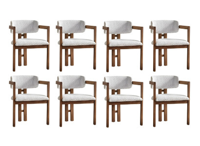 Stilvoller Stuhl-Set Designer Polsterstühle 8x Küchenstühle Möbel