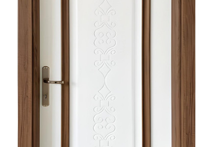 Stilvolle Wohnungstür Designer Weiß-Braune Haustür Holzwerkstofftür