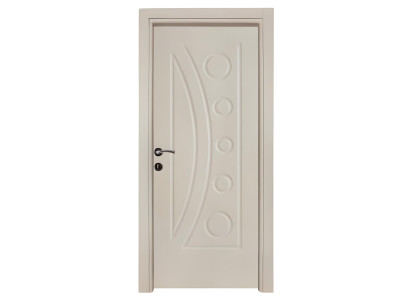 Luxuriöse Beige Wohnungstür Designer PVC-Beschichtung Einzeltür