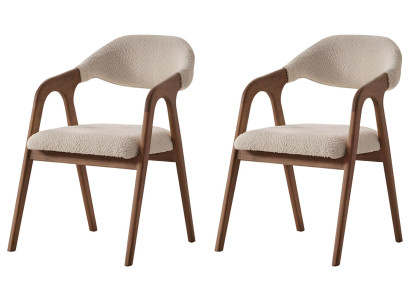 Moderne Beige Küchenstühle 2x Esszimmerstühle Edle Armlehnenstühle