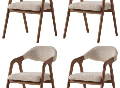 Exklusive Beige Küchenstühle Designer Textilsitzer Esszimmerstühle