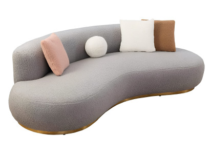 Grauer 3-Sitzer Wohnzimmer Polstercouch Designer Stoffsofas Möbel