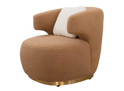 Hellbrauner Sessel Designer Polstersitzer Einsitzer Stoffsessel