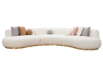 Weißer Polster 4-Sitzer Wohnzimmer Textilsofa Designer Couchen
