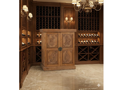 Rustikale Wein Konsole Designer Holzkommode Edler Weinschrank Möbel