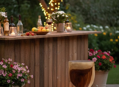 Barhocker aus Holz in Braun für moderne Barbereiche