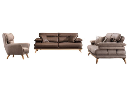 Designer Ledersofas Wohnzimmer Ledercouch Edler 3-Sitzer Sessel