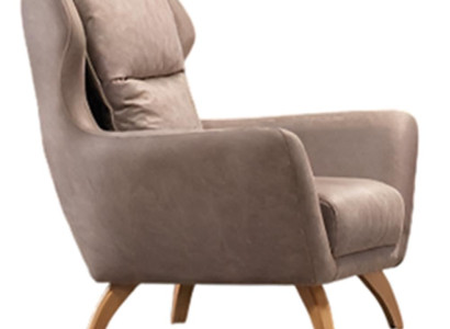 Exklusiver Stoffsessel Beiger Textilsessel Wohnzimmer Einsitzer