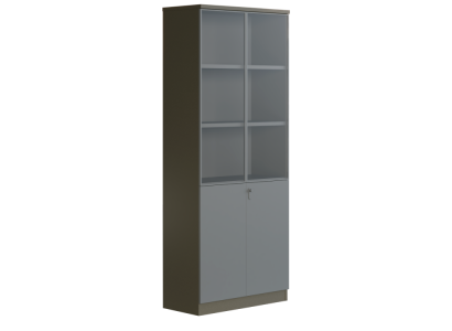 Stilvoller Grauer Schrank Moderner Arbeitszimmer Holzschrank Möbel