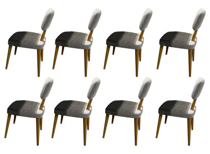 Stilvolles Stuhl-Set Designer 8x Stoffstühle Exklusive Küchenstühle