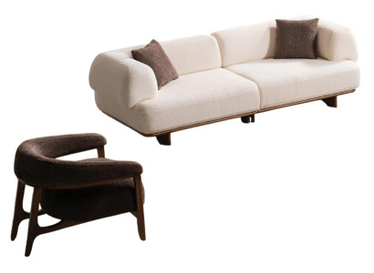 Elegantes Wohnzimmer Polster-Set Stilvoller 3-Sitzer Relaxsessel