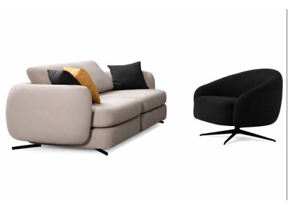 Designer Wohnzimmer Garnitur Textil 4-Sitzer Designer Stoffsessel