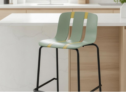 Schwarz-Grüner Barhocker Designer Küchenhocker Luxuriöse Sitzmöbel