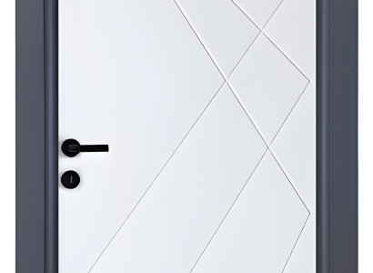 Weiße Moderne Kompletttür Designer Schwarzer Rahmen Hochwertige Tür