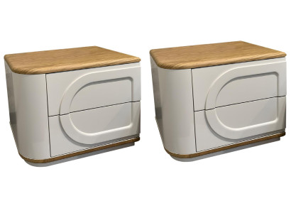 Designer Nachttisch-Set Weiße Nachttische Edle Schlafzimmer Möbel