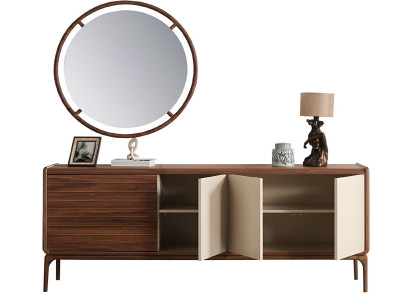 Modernes Braun-Beiges Sideboard Luxuriöse Wohnzimmer Holz Lowboard