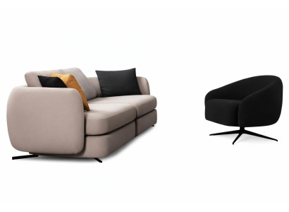 Luxuriöses Wohnzimmer Polster-Set Designer 4-Sitzer Stoffsessel