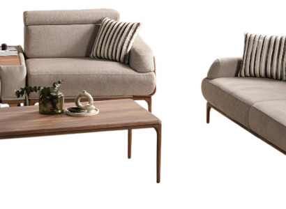 Stilvolles Wohnzimmer-Set Moderner 3-Sitzer Edler Couchtisch 3tlg