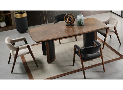 Rechteckiger Brauner Esstisch Eleganter Küchentisch Edle Holztische