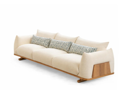 Edles Weißes Polstersofa Wohnzimmer Couch Designer 3-Sitzer Sofa