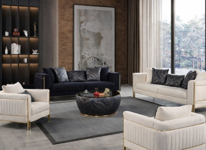 Exklusive Helle Couchgarnitur Edles Wohnzimmer-Set Polstersofas 4tlg