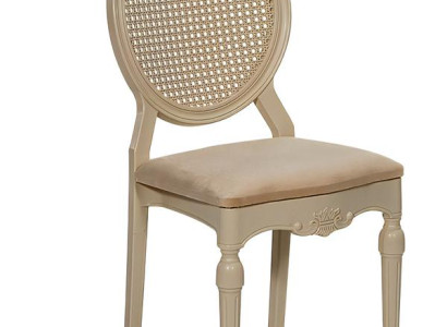 Beiger Stuhl mit Rückenlehne und Polstersitz Esszimmerstuhl Wohnzimmerstuhl