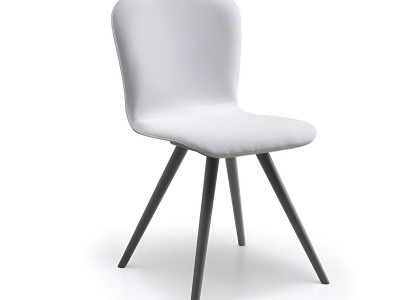 Weißer Polsterstuhl Esszimmer Stühle Edle Metallbeine Luxus Möbel