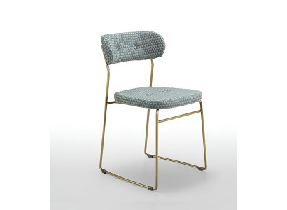 Blau-weißer Esszimmerstuhl Designer Sitzmöbel Polsterstühle