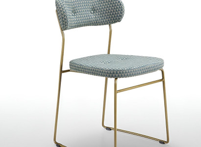 Blau-weißer Esszimmerstuhl Designer Sitzmöbel Polsterstühle