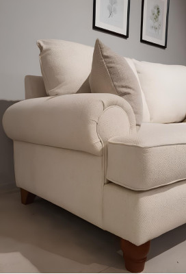 3-Sitzer Sofa Beige 250x104x101cm elegantes Design.
