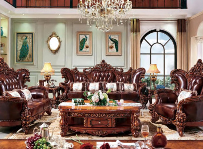 Wohnzimmer Couch Garnitur Design Braun Set 3tlg Kunstleder Sofagarnitur