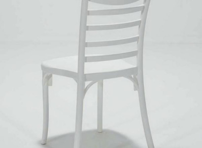 Weißer Stuhl mit Rückenlehne für Esszimmer & Terrasse