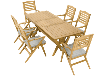 7-teiliges Esszimmer Set – Esstisch und 6 Stühle für modernes Design