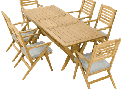 7-teiliges Esszimmer Set – Esstisch und 6 Stühle für modernes Design