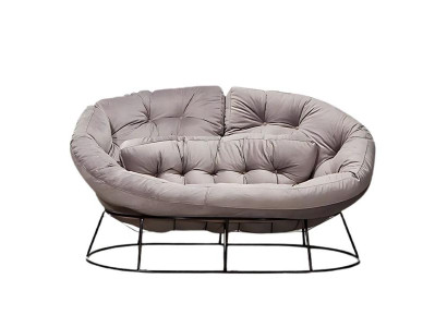 Beiger 2-Sitzer Designer Gartenmöbel Luxuriöser Terrassen Zweisitzer