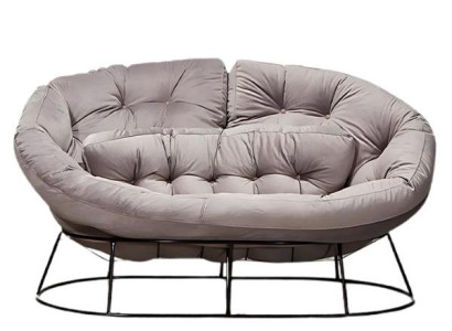 Beiger 2-Sitzer Designer Gartenmöbel Luxuriöser Terrassen Zweisitzer