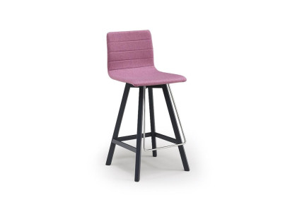 Moderner Rosa Barhocker Designer Stoffbezug Edles Metallgestell