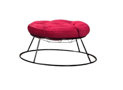 Designer Roter Gartenhocker Moderner Polsterhocker Textil Pouf