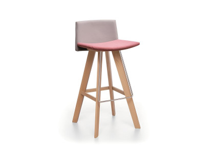 Moderner Zweifarbiger Barhocker Designer Holzgestell Sitzmöbel