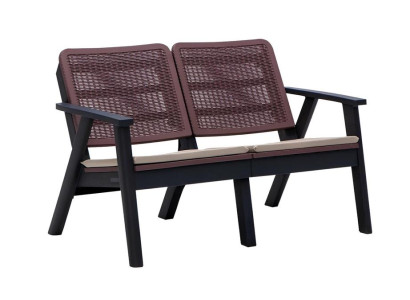 Braune Terrassenbank Luxuriöse Gartenbänke Designer Holz Möbel